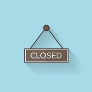 Flat web icon Closed