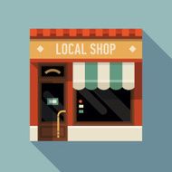 Small business icon with store facade