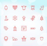 20 Trendy Thin Icons for web and mobile Christmas 1 N2