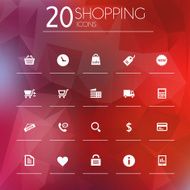 Simple thin shopping icons