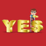 People Set - Business Businessman conquering the dollar sign