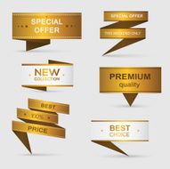 Collection of golden premium promo banners N2