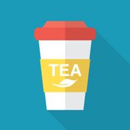 Cup of tea to go design in mellow color scheme