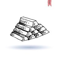 Gold Bars icon Hand drawn vector illustration N4