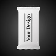 White wet wipes package isolated on black background N2