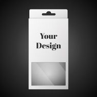 White Package Box Illustration Isolated On Black Background Product Packing N47