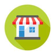 Shop Market Circle Flat Icon