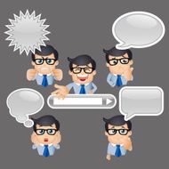 People Set - Business Businessman talking Speech bubbles -3