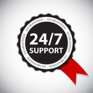Vector 24 7 SUPPORT Sign Label Template N24