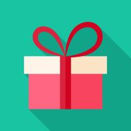 Present box with big bow