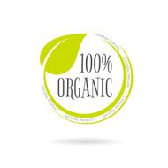 Organic product emblem on white background