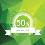 Spring sales poster concept with modern green low polygonal shapes N2