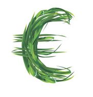 Euro sign from grass