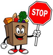 Grocery Bag with Stop Sign