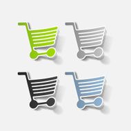 realistic design element grocery cart N40