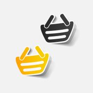 realistic design element food basket N67