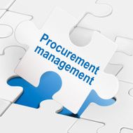 procurement management on white puzzle pieces