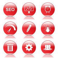 SEO Internet Sign Red Vector Button Icon Design Set 8 N12