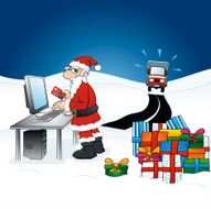 Smart Santa Claus - ordering gifts on the internet