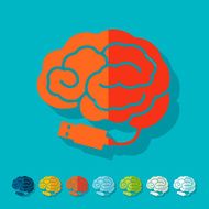 Flat design brain N4
