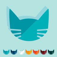 Flat design cat N10