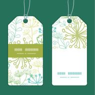 Vector mysterious green garden vertical stripe frame pattern tags set N2