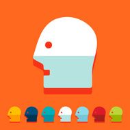 Flat design head N2