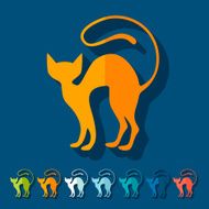Flat design cat N14