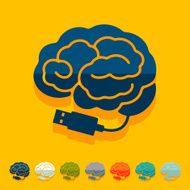 Flat design brain N6