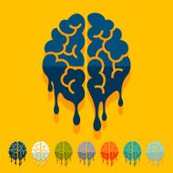 Flat design brain N7