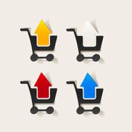 realistic design element grocery cart arrow N35