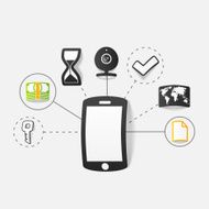 Set of sticker design High-tech communication concept N6