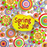 Spring sale cheer up motivational background Offer tag Flowers