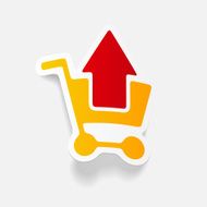 realistic design element grocery cart arrow N36
