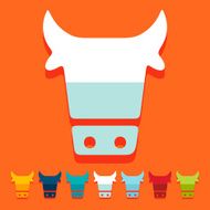 Flat design cow