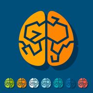 Flat design brain N10