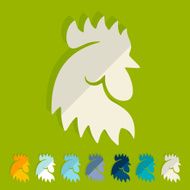 Flat design cock bird agriculture N6