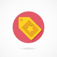 Vector Gold Tag with Star Sign Icon