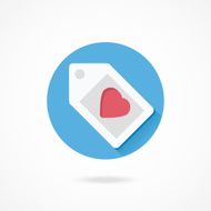 Vector Label with Heart Shape Icon