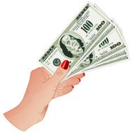 Hand with Dollar Banknotes