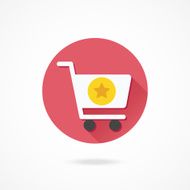 Vector Shopping Cart and Star Sign Icon