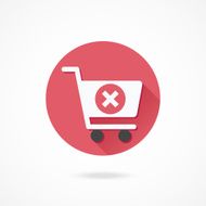 Vector Shopping Cart and X Mark Icon N2