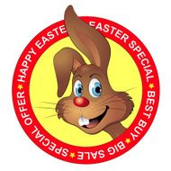 Easter Sale Discounts with bunny stamp