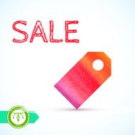 Sale Watercolor Price Tag Vector