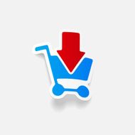 realistic design element grocery cart arrow N37