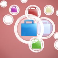 shopping bags icon button speech bubble design