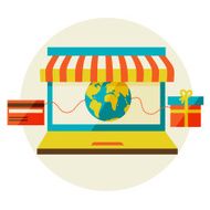 online shopping Sale Laptop and smart phone with awning N4