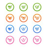 Set collection of vector shopping cart icons N2