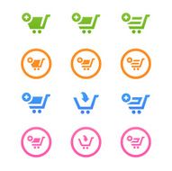 Set collection of vector shopping cart icons N3