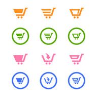 Set collection of vector shopping cart icons N4